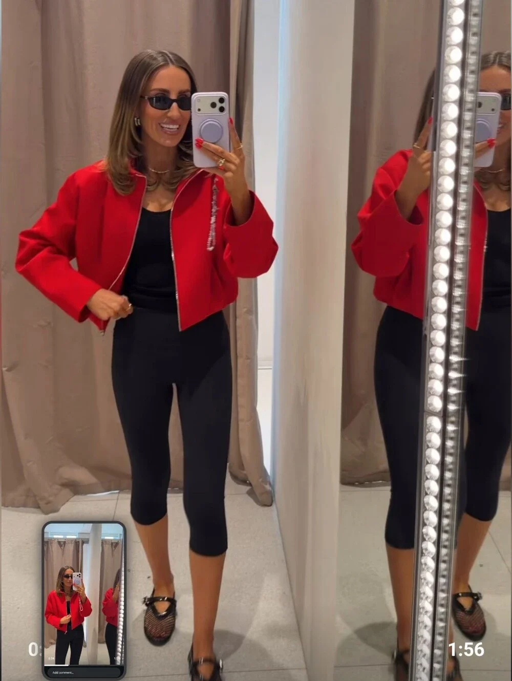ZARA STAND-UP COLLAR BOMBER JACKET
